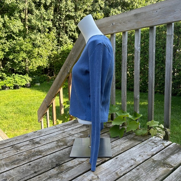 H&M ⎮ Blue ribbed long sleeve cardigan - Picture 2 of 5